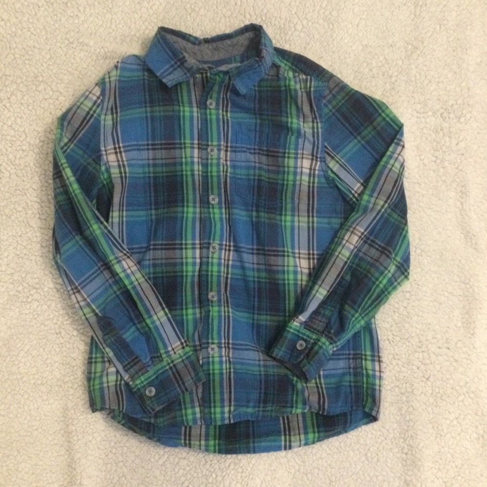 Cat and Jack Boys Button Up Dress Casual Shirt Youth Medium (8/10)